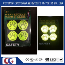 PVC Popular Dog Paws Safety Reflective Sticker